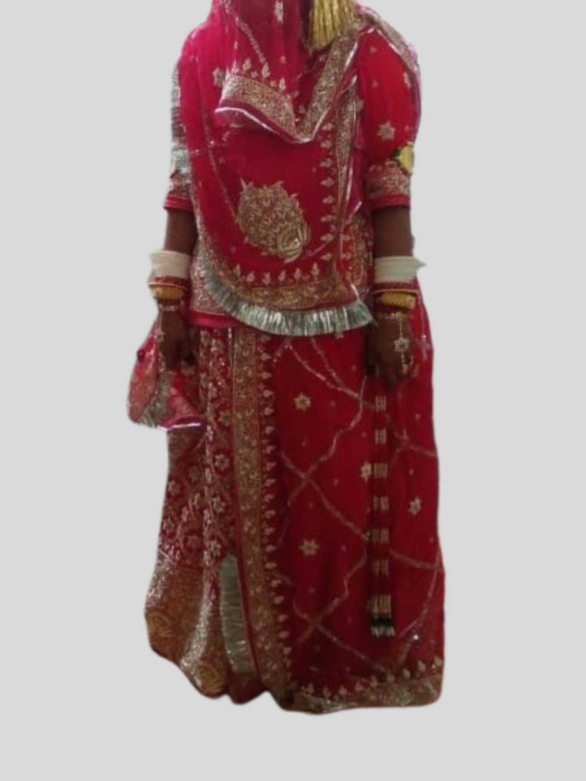 New bridal Rajputi poshak with heavy gota work