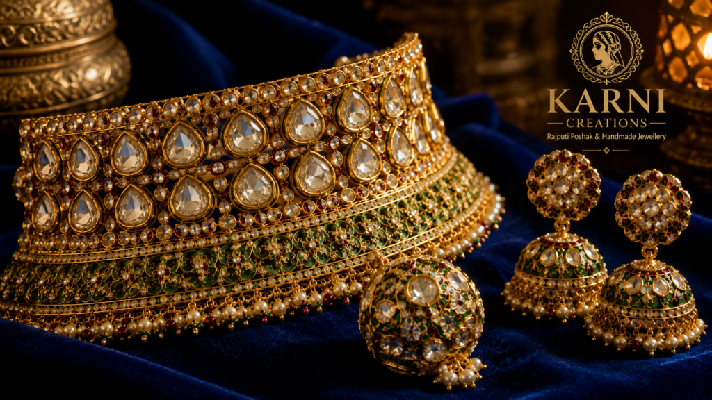 Pachi Kundan jewellery is handmade Indian jewellery