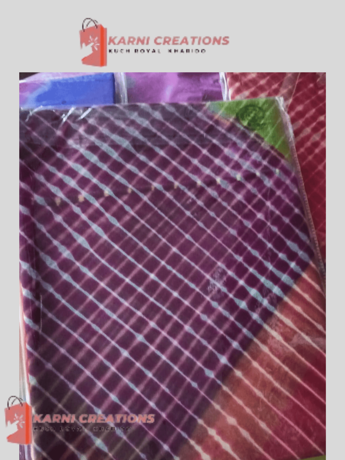 Rajputi lahriya suit in a wave-dyed print